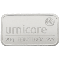 Umicore 20 gram zilverbaar
